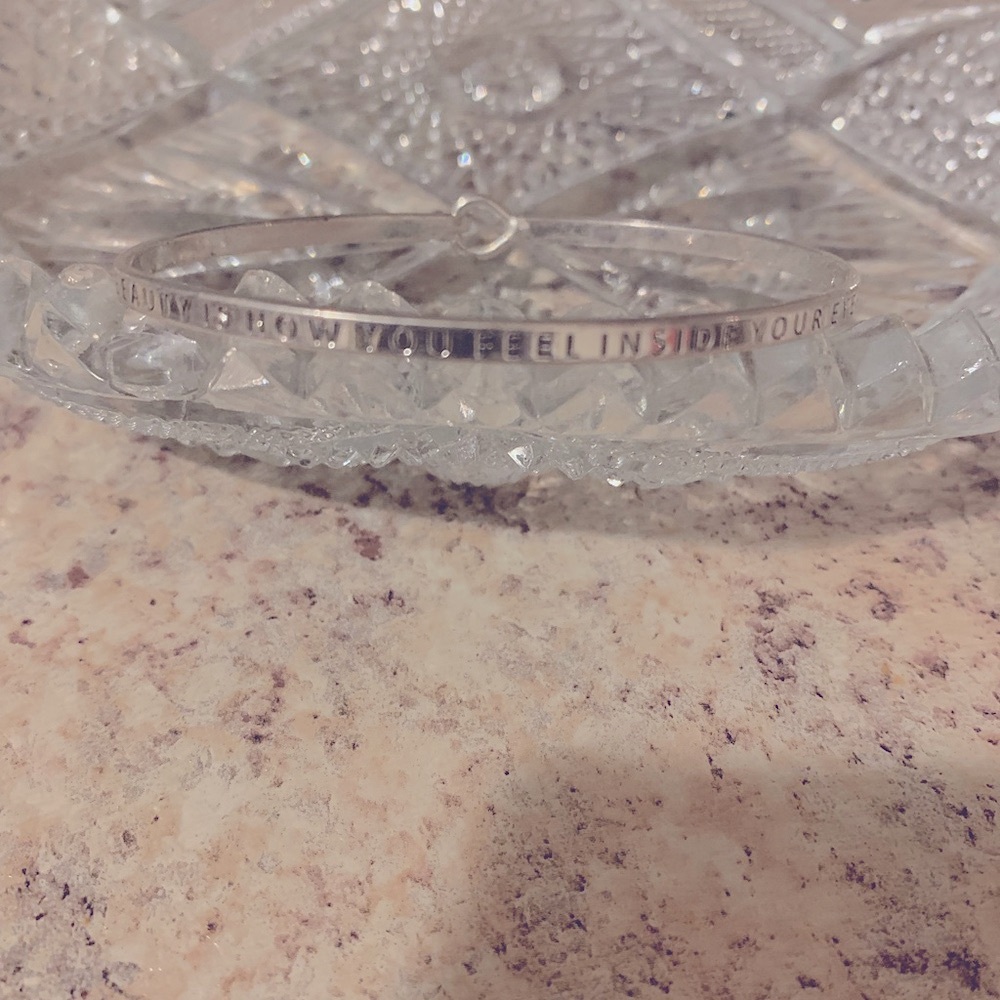 Rustic jewelry Design With meaning silver bracelet O/S